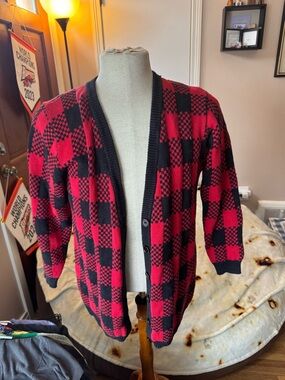 Vintage 1992 Buffalo Plaid Cardigan